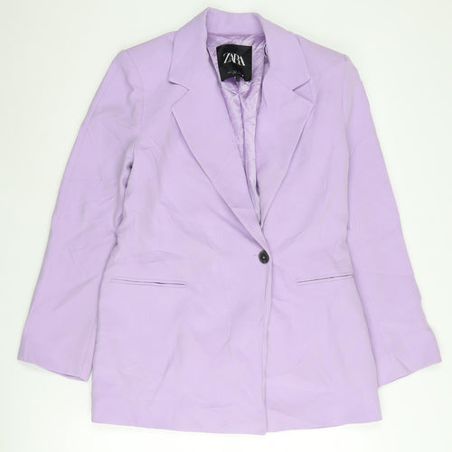 Zara Women's Purple Blazer - S Single-Breasted Belted