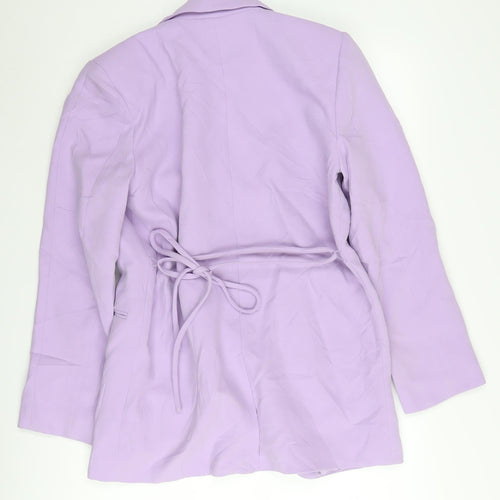 Zara Women's Purple Blazer - S Single-Breasted Belted