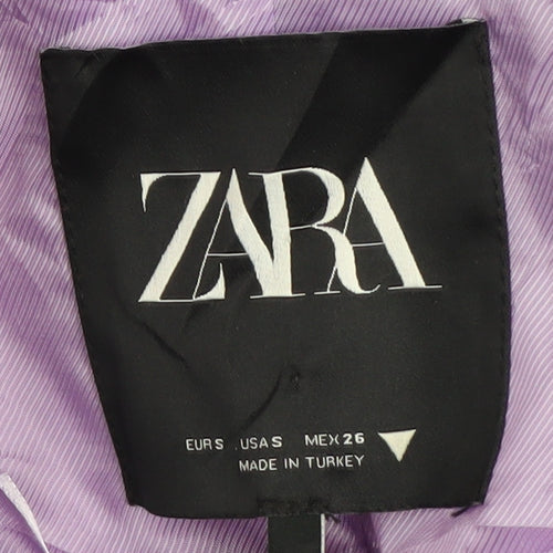 Zara Women's Purple Blazer - S Single-Breasted Belted