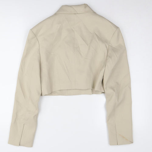 Bershka Women's Beige Cropped Blazer S - Casual Workwear