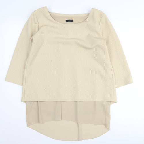 Luca Vanucci Beige Women's Tunic Jumper, M, Scoop Neck