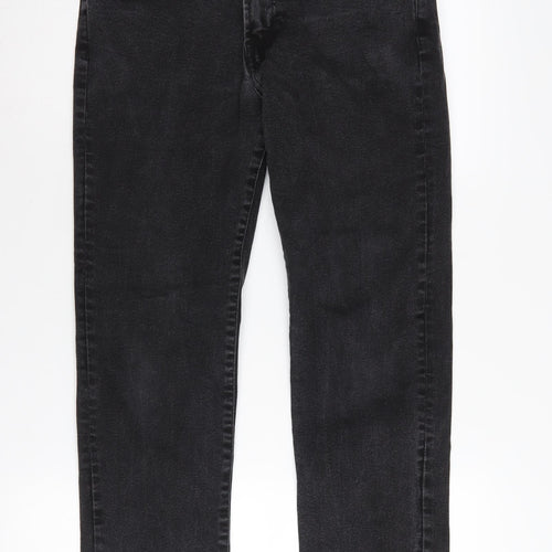 H&M Men's Black Regular Fit Straight Jeans