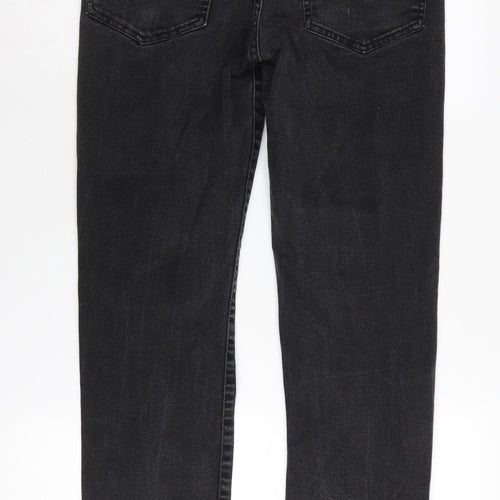 H&M Men's Black Regular Fit Straight Jeans