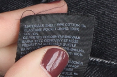 H&M Men's Black Regular Fit Straight Jeans