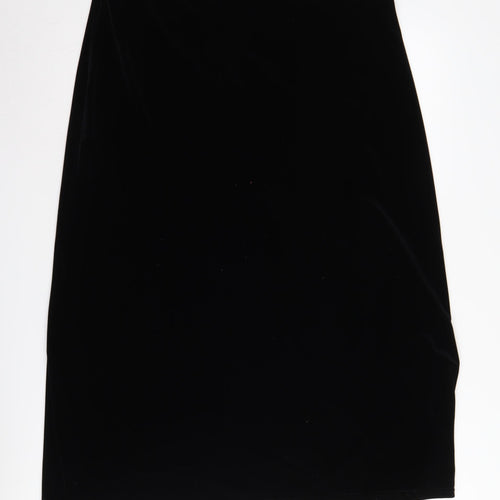 Citrus Women Black XL Velvet Pencil Skirt