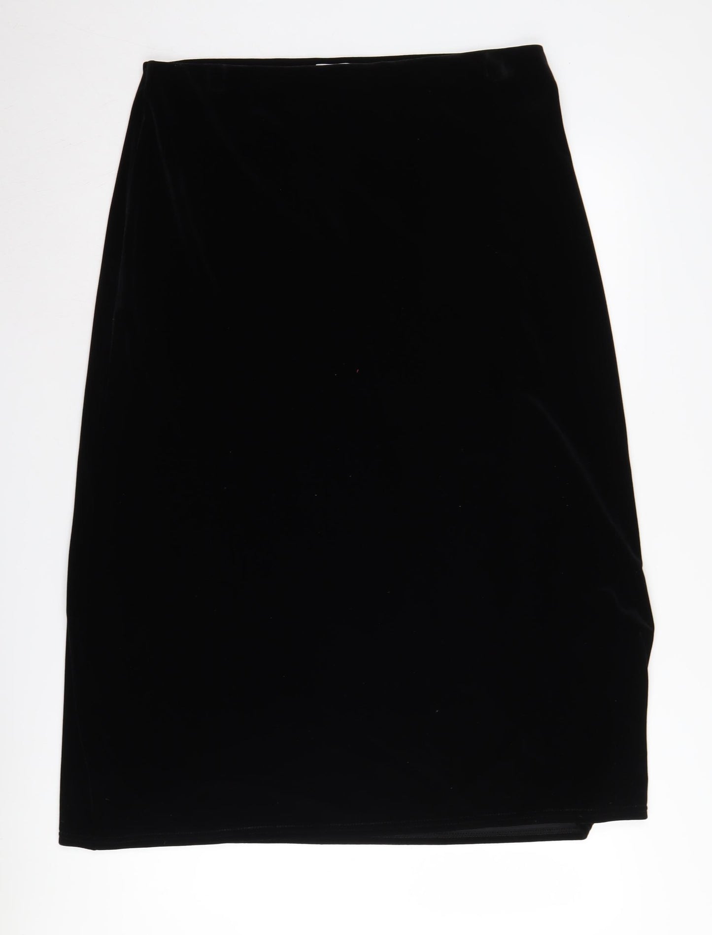 Citrus Women Black XL Velvet Pencil Skirt