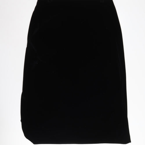 Citrus Women Black XL Velvet Pencil Skirt