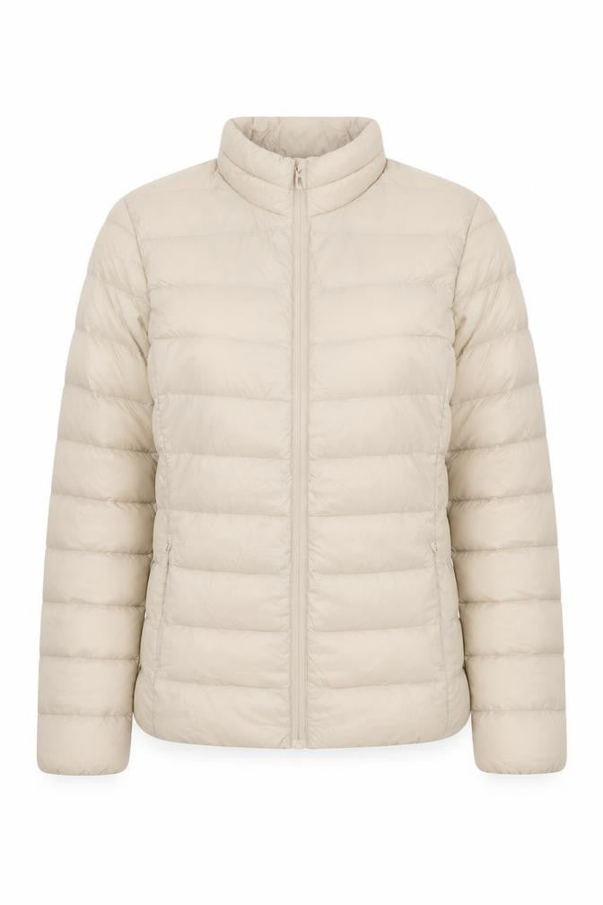Front view of Marks & Spencer Beige Puffer Jacket, size 8, Women's
