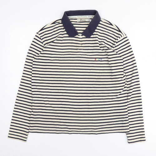 Paco Unisex Beige Striped Polo M/L