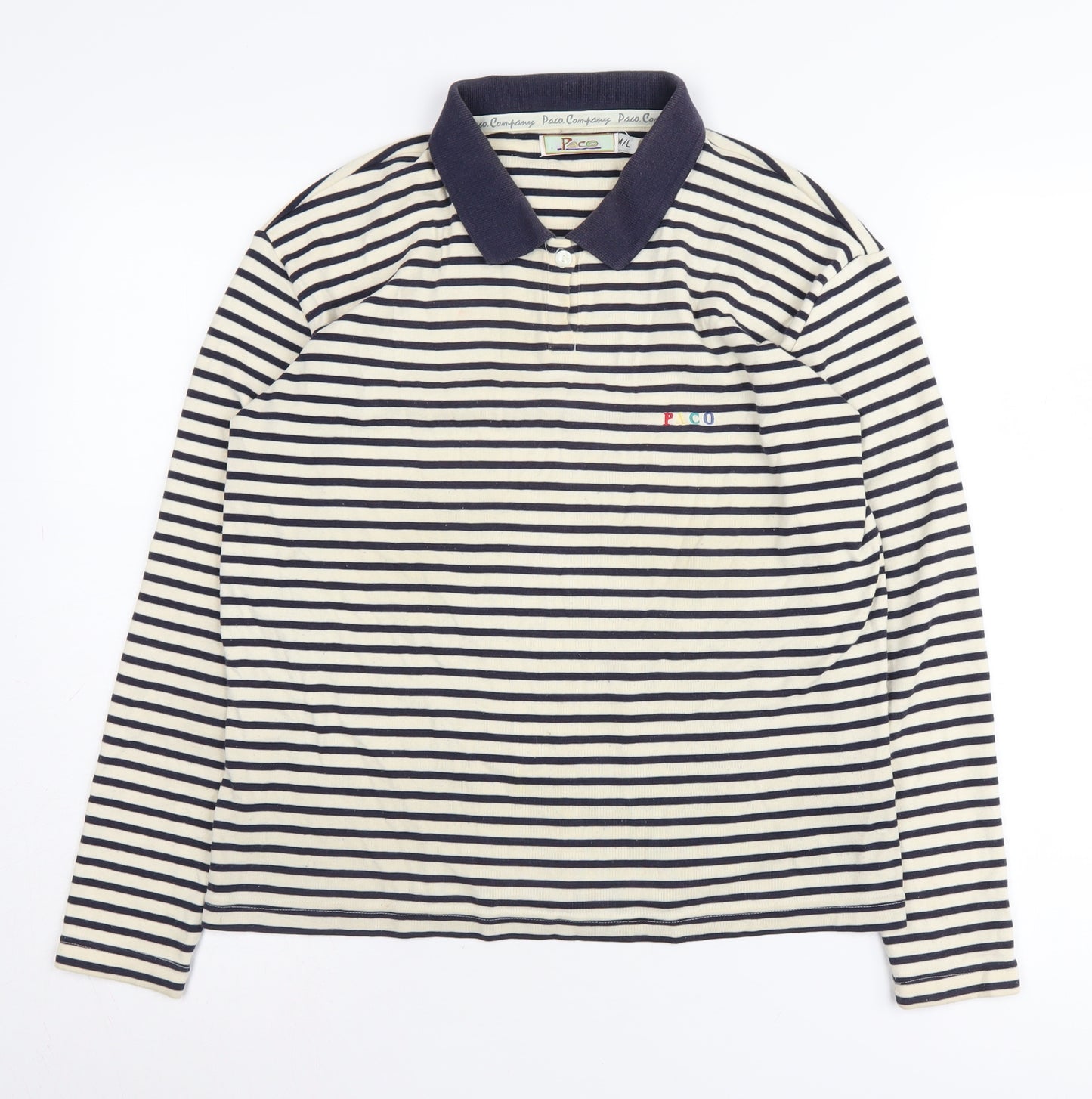 Paco Unisex Beige Striped Polo M/L