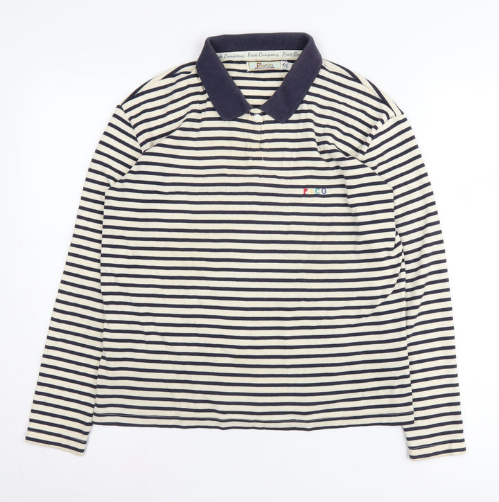 Paco Unisex Beige Striped Polo M/L