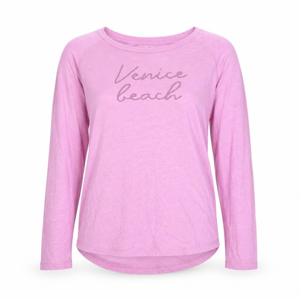 Front view of Next Women's Pink Basic Long Sleeve T-Shirt, size 10