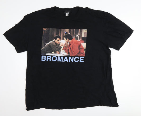 Friends TV Series Black T-Shirt 2XL, Men's, Graphic Print