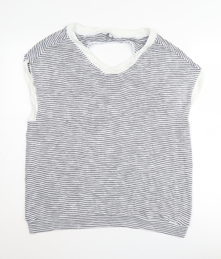 Next Women's Grey Striped Pullover Jumper Size 16