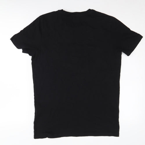 Jack & Jones Men's Black Cotton T-Shirt, Size S, Logo