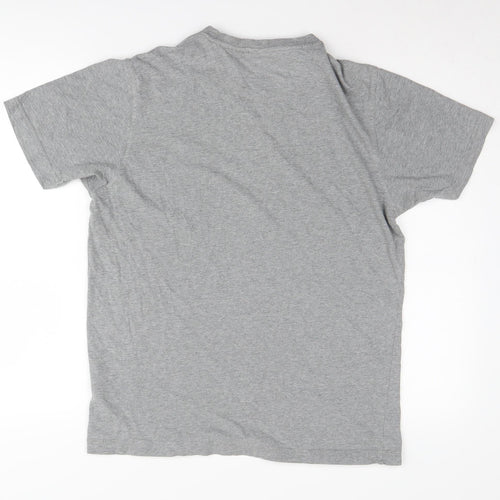 Fila Men's Grey Striped T-Shirt, Short Sleeve, Size S