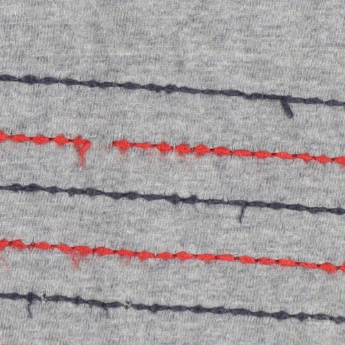 Fila Men's Grey Striped T-Shirt, Short Sleeve, Size S