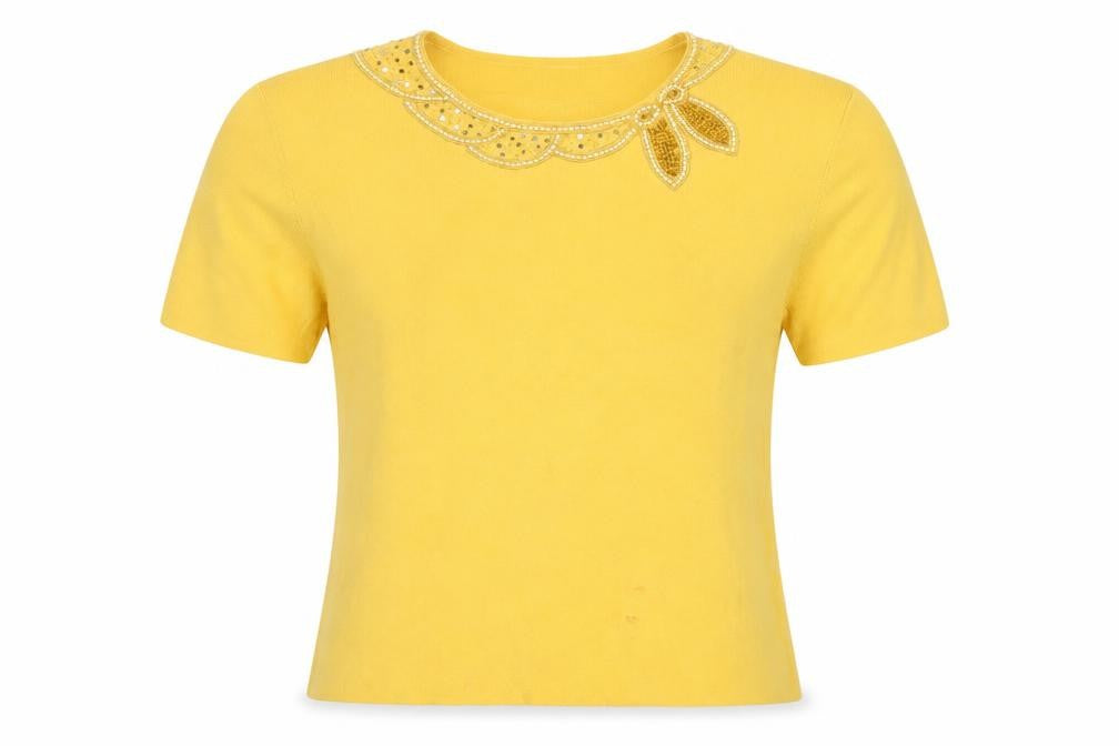 Roman Originals Women's Yellow Beaded Jumper, M