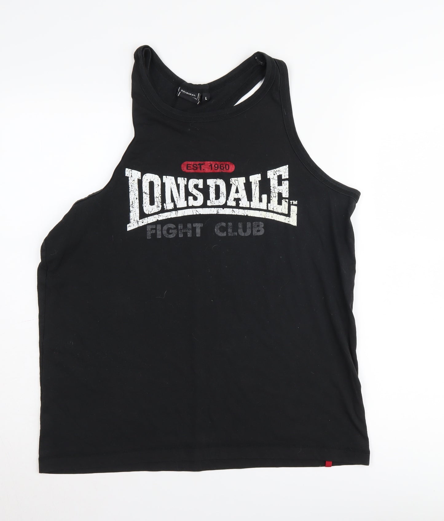 Lonsdale Men's Black Sleeveless T-Shirt - Large