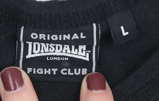 Lonsdale Men's Black Sleeveless T-Shirt - Large