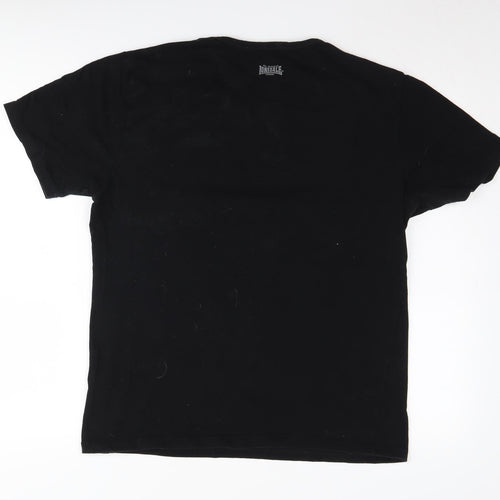 Lonsdale Unisex Black T-Shirt 2XL Basic Jersey Crew