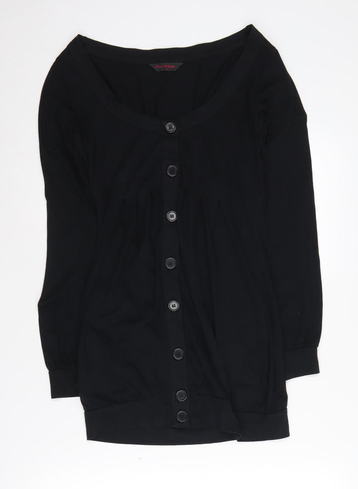 Miss Selfridge Women's Black Buttoned Cardigan Dress Size 10