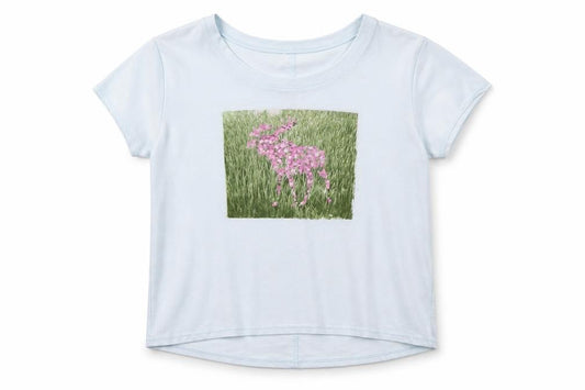 Front view of Abercrombie & Fitch girls’ blue graphic print t-shirt -, size 12, years