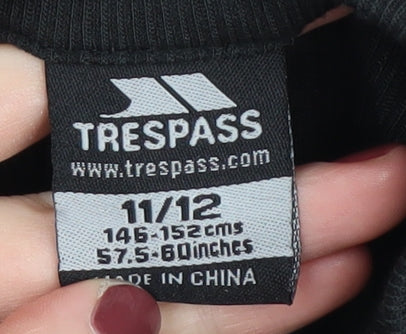 Trespass Unisex Kids Black Pullover Sweatshirt 11-12 Years