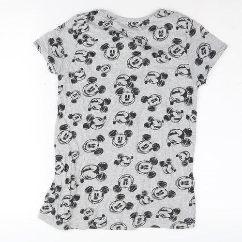 Disney Women's Grey Mickey Mouse T-Shirt Size 10