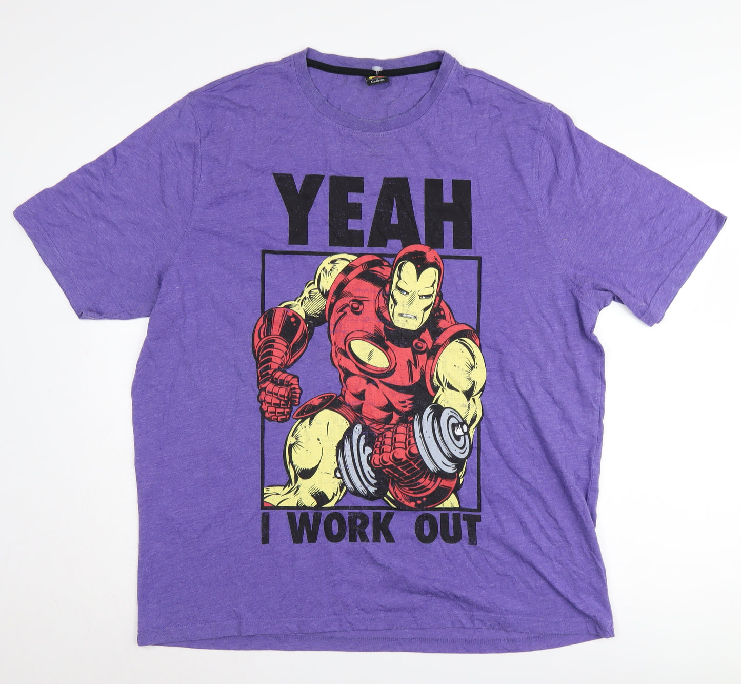 Marvel Comics Purple XL Men's Iron Man Graphic T-Shirt