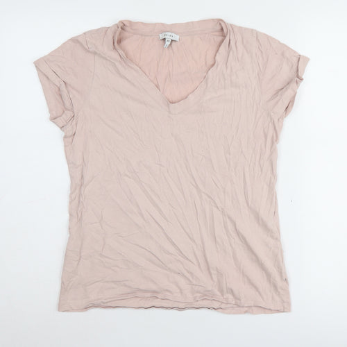 Reiss Women's Pink V-Neck T-Shirt XS