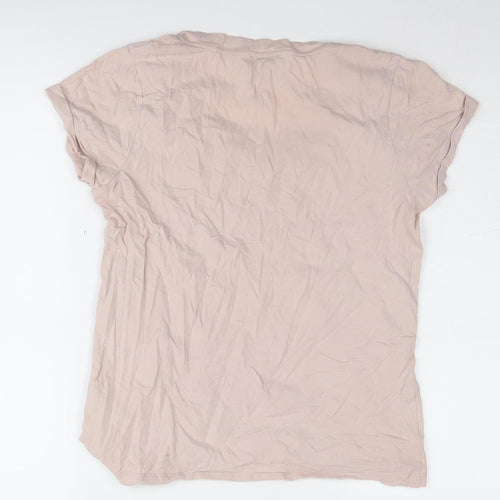 Reiss Women's Pink V-Neck T-Shirt XS