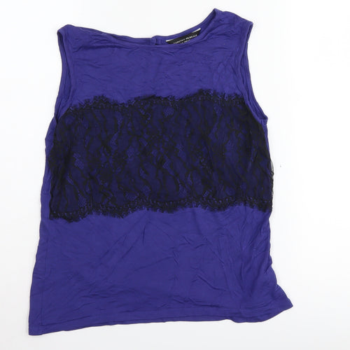 Dorothy Perkins Women's Purple Lace Tank Top Size 10 Slim