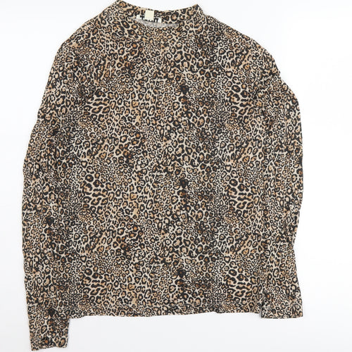 Whistles Women's Beige Animal Print Top Size 10