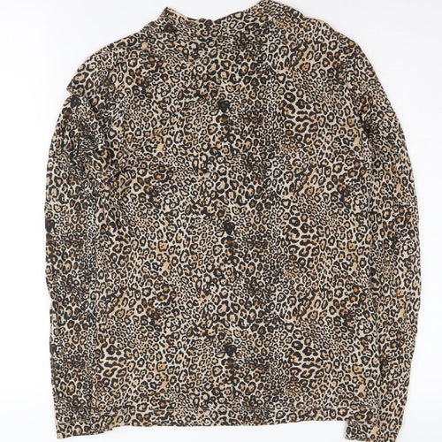 Whistles Women's Beige Animal Print Top Size 10