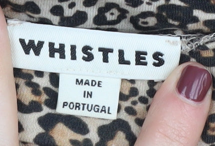 Whistles Women's Beige Animal Print Top Size 10