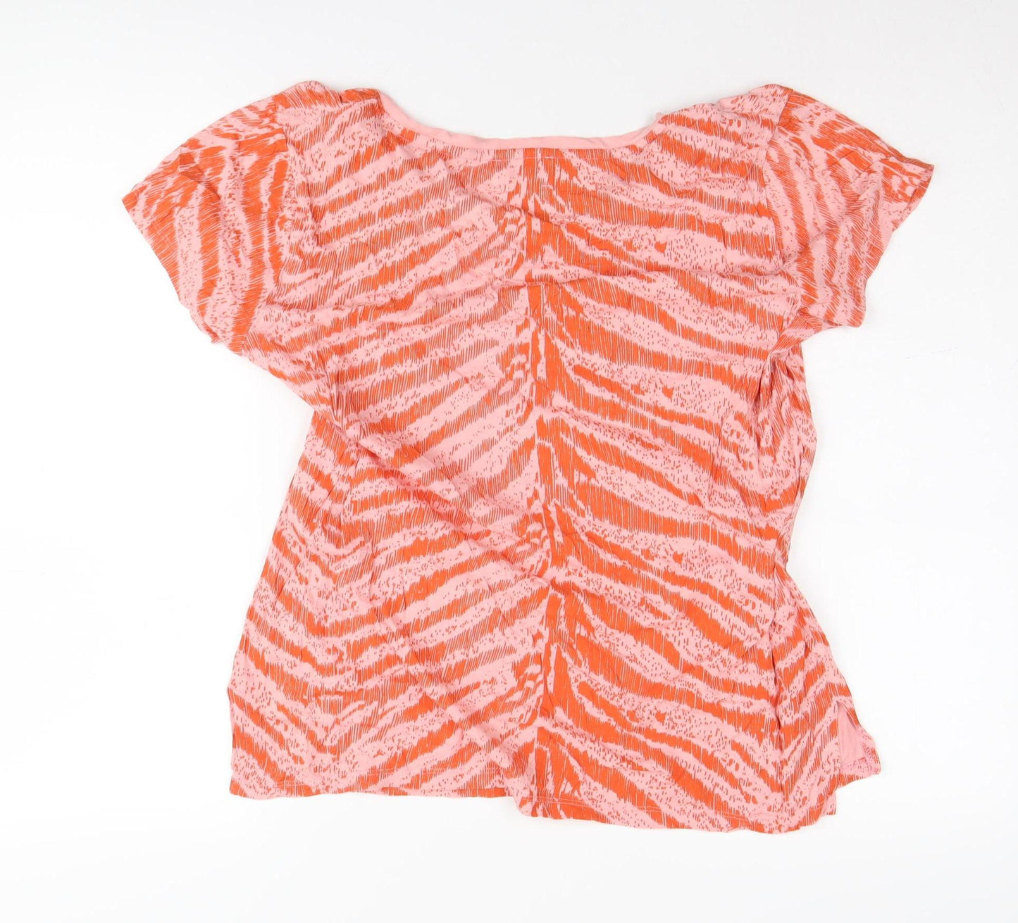 Hush Women's Pink V-Neck Animal Print T-Shirt M