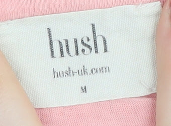 Hush Women's Pink V-Neck Animal Print T-Shirt M