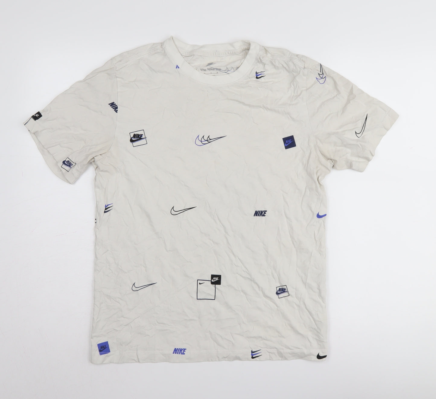 Nike Men's Beige Graphic Print T-Shirt M