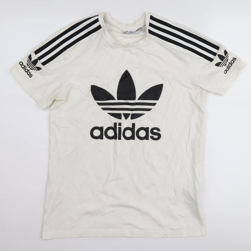 adidas Women's White T-Shirt, Size 4, Casual Style
