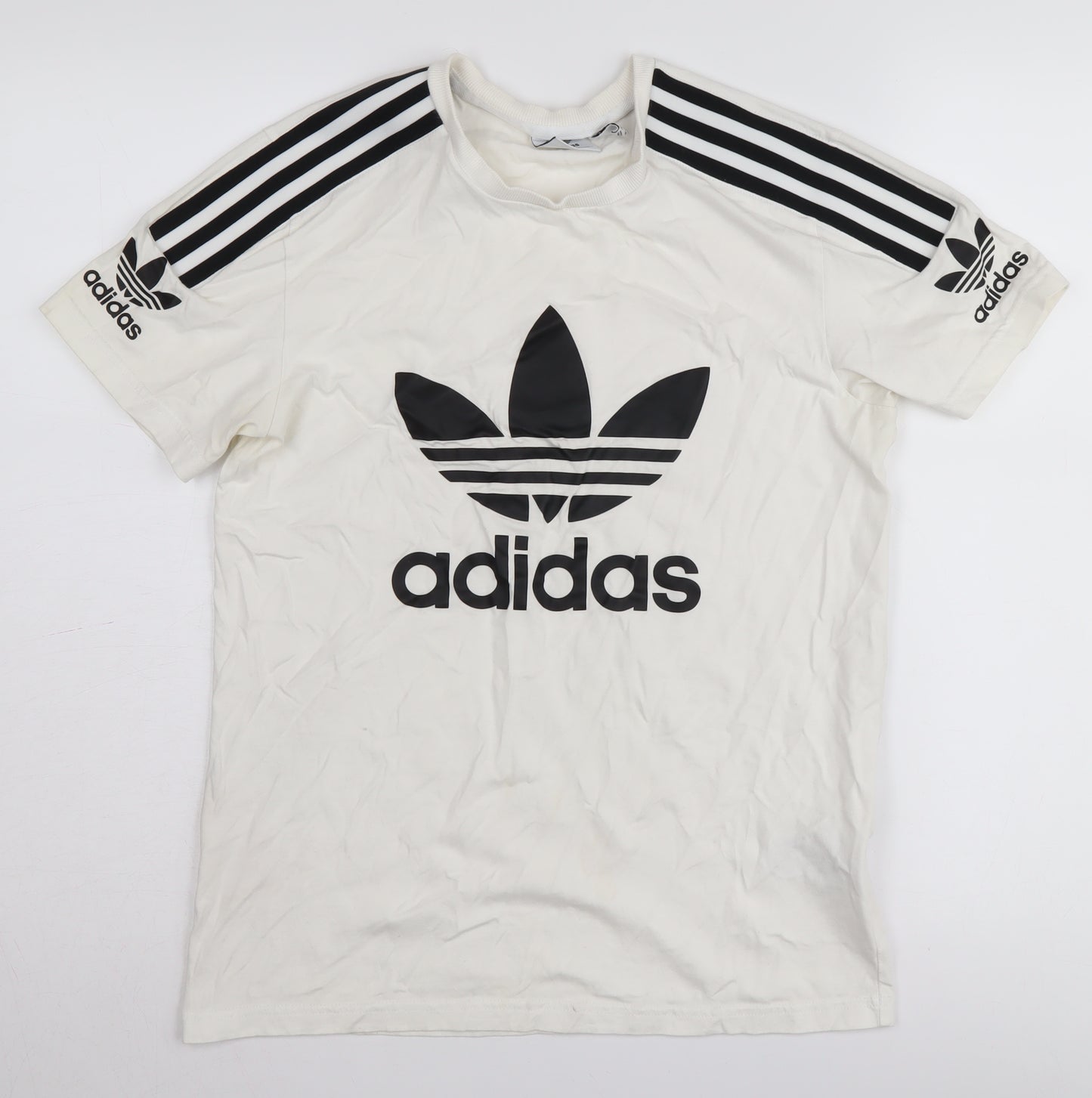 adidas Women's White T-Shirt, Size 4, Casual Style