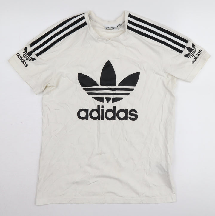 adidas Women's White T-Shirt, Size 4, Casual Style
