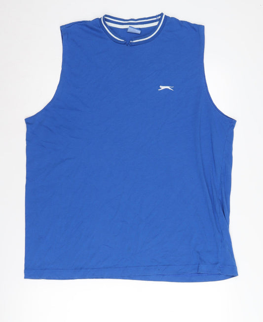 Slazenger Men's Blue Sleeveless Crew Neck T-Shirt 2XL