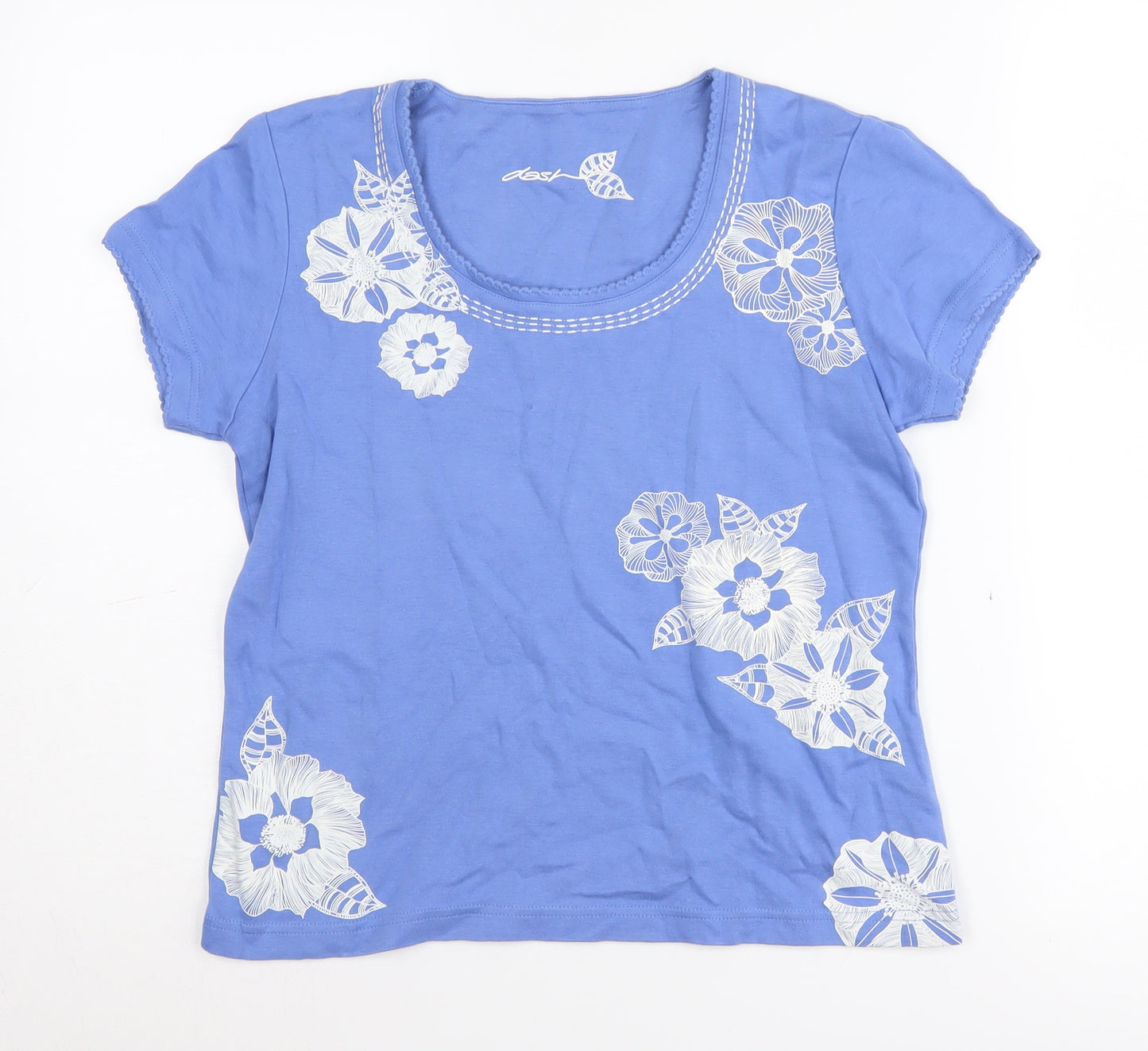 Dash Women's Blue Floral T-Shirt Size 10