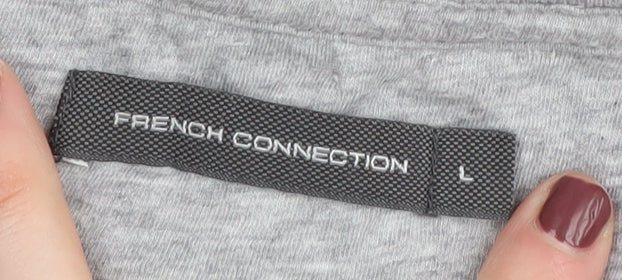 French Connection Unisex Grey Striped T-Shirt L