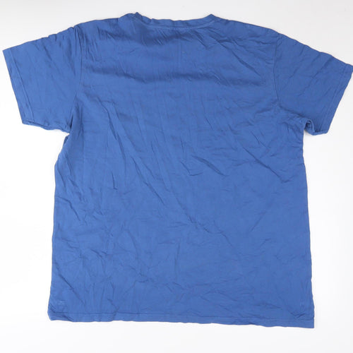Cotton Traders Men's XL Blue Graphic Print T-Shirt