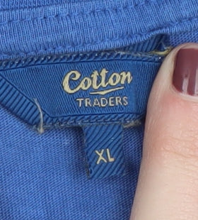 Cotton Traders Men's XL Blue Graphic Print T-Shirt