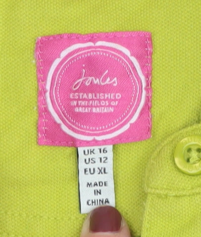 Joules Women's Green Polo Shirt Size 16 Collared