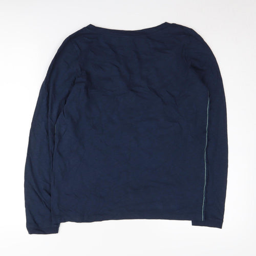 White Stuff Women's Blue V-Neck Henley Jumper Size 10