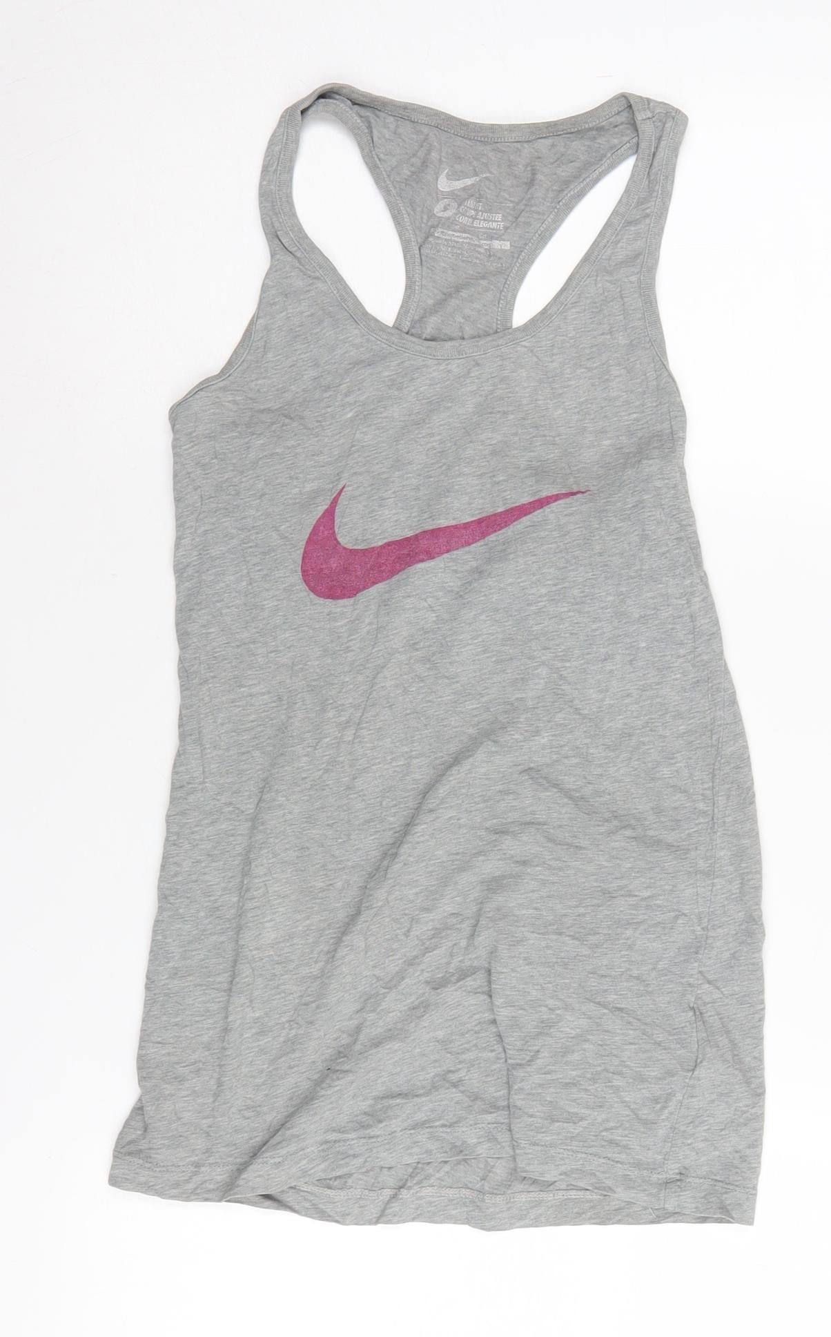 Nike Women's Grey Tank Top Slim Fit Gym Training S